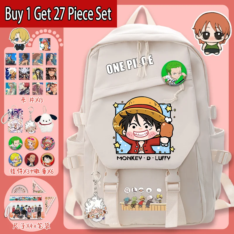 2025 New One Piece Luffy Anime 2D Backpack for Teens, Large Capacity School Backpack, Comes with a Big Gift