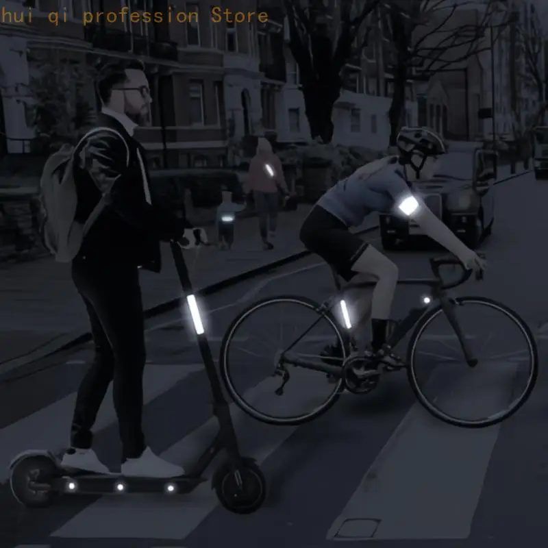 Schwarze reflektierende Helmaufkleber für verbesserte Sichtbarkeit beim Radfahren bei Nacht H8WE – Detail 4