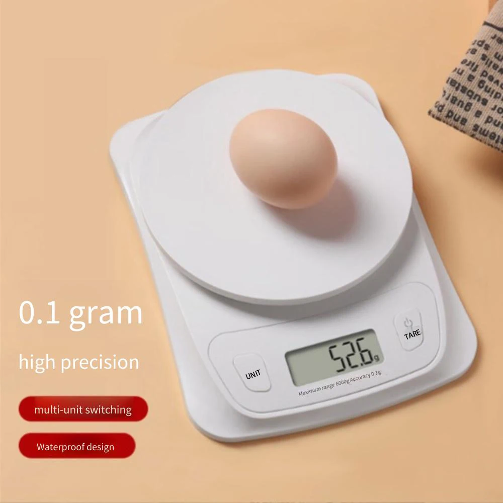 5kg/10kg Rechargeable Kitchen Scale LCD Display Stainless Steel Electronic Scales Home Jewelry Food Snacks Weighing Baking Tools