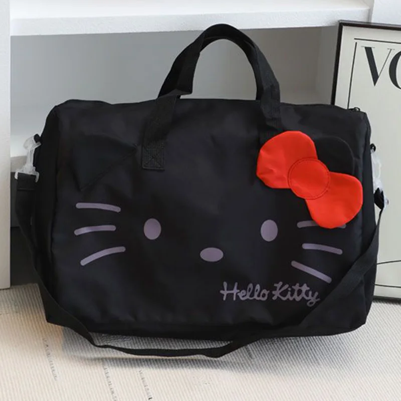 

MINISO Kuromi Cinnamoroll Storage Bag Cute Sanrio Hello Kitty Simple Travel Swim Waterproof Clothing Shoulder Handbag Girl Gifts