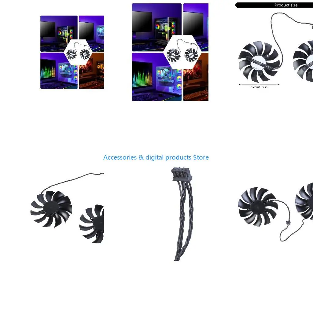 77JD 4Pin Cooling Fan High Efficiency PLA09215B12H For GTX1070 1060 GTX1060 GTX1070 Graphics Card Enhances Gaming