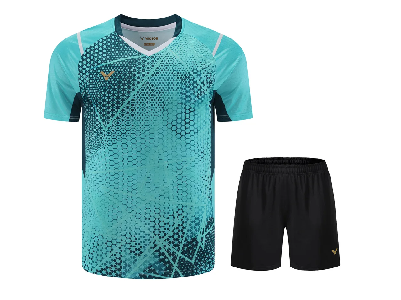 Personalizzato un set di t-shirt da badminton t-shirt da tennis da uomo e da donna pantaloncini ad asciugatura rapida traspirante light team LOGO personalizzato