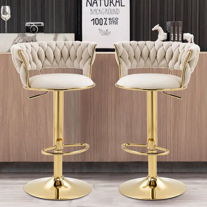 

Long Modern Bar Chairs Swivel Office Luxury Adjustable Ergonomic Bar Stools Aesthetic Relaxing Bancos De Bar Trendy Furniture