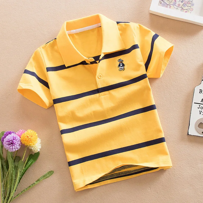 Boys Polo Tshirt Cotton Toddler Tops Quality Summer Children Tee Fashion Shirt Kids Clothes 3-14T