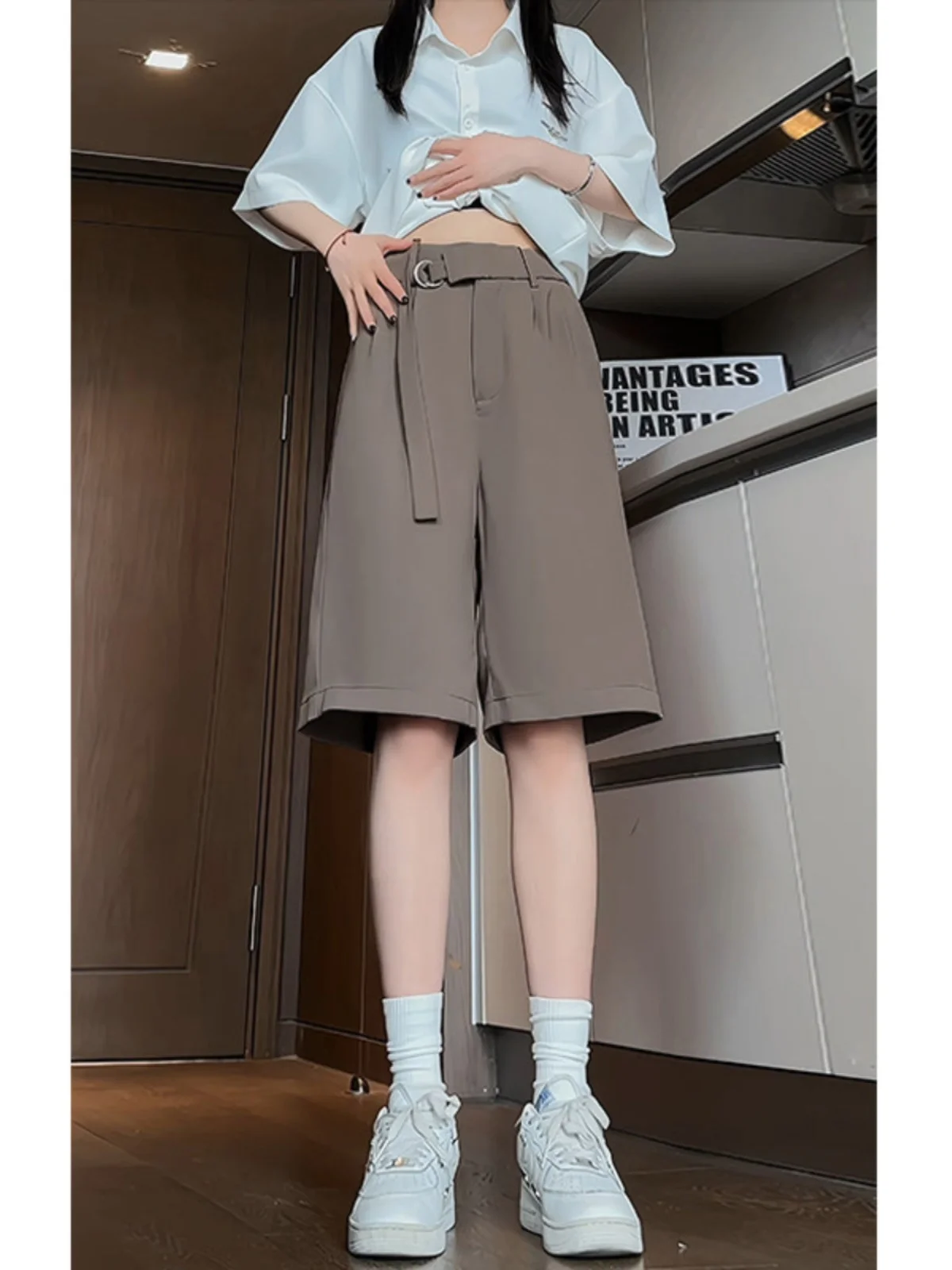 

American Retro 5-Point Suit orts Men's Summer Trendy Brand Outdoor Wear Mountain Cabbage een Pants Dra Six-Point Hors...