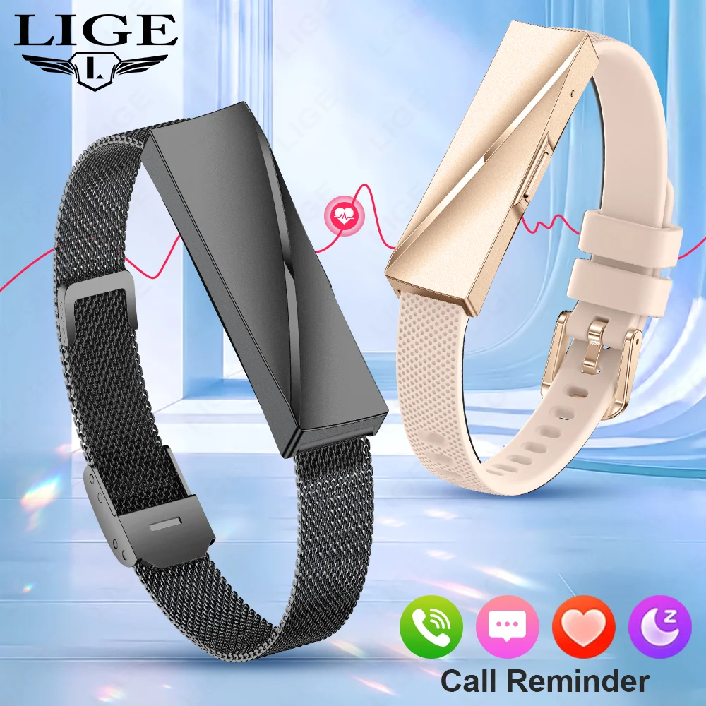 LIGE para Android IOS nueva pulsera inteligente mujeres Smartwatch hombres monitoreo de ritmo cardíaco impermeable 100 + reloj de pulsera deportivo regalo de las señoras