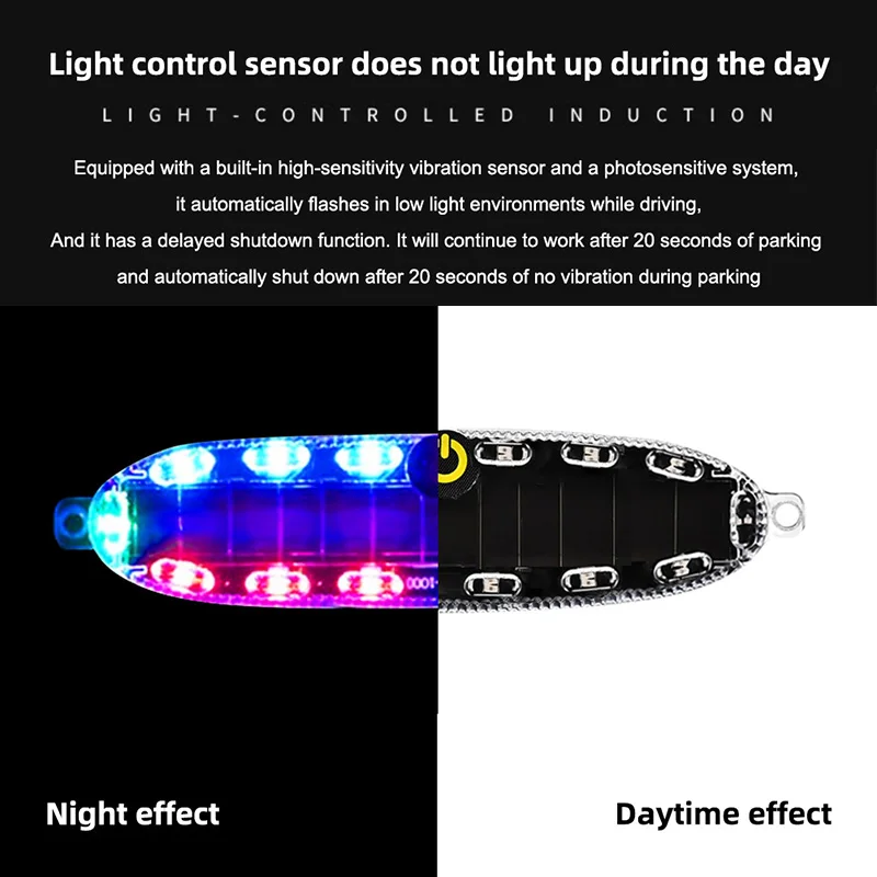 Car Solar Charging-free Anti-rear Collision And Explosion-proof Safety Light Motorcycle Brake Tail Light Modified Flash Light