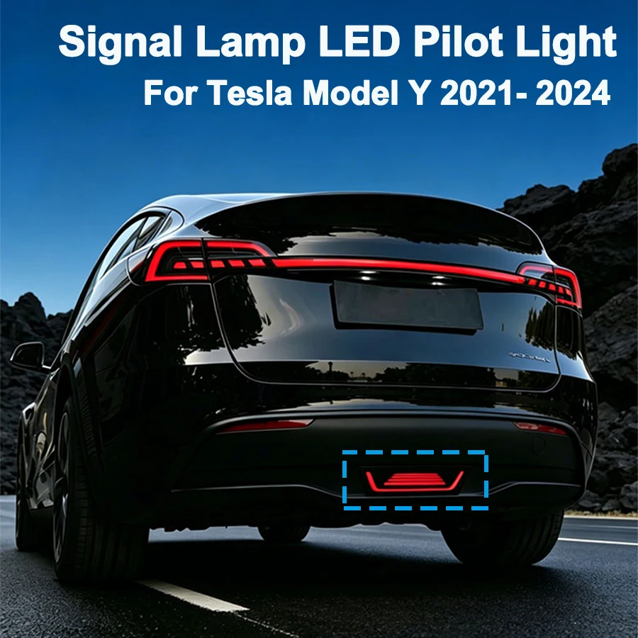 LED Pilot Light For Tesla Model Y 2021-2024 Dynamic Warning Turning Brake Signal Lamp Rear Bumper Running Light IP68 waterproof