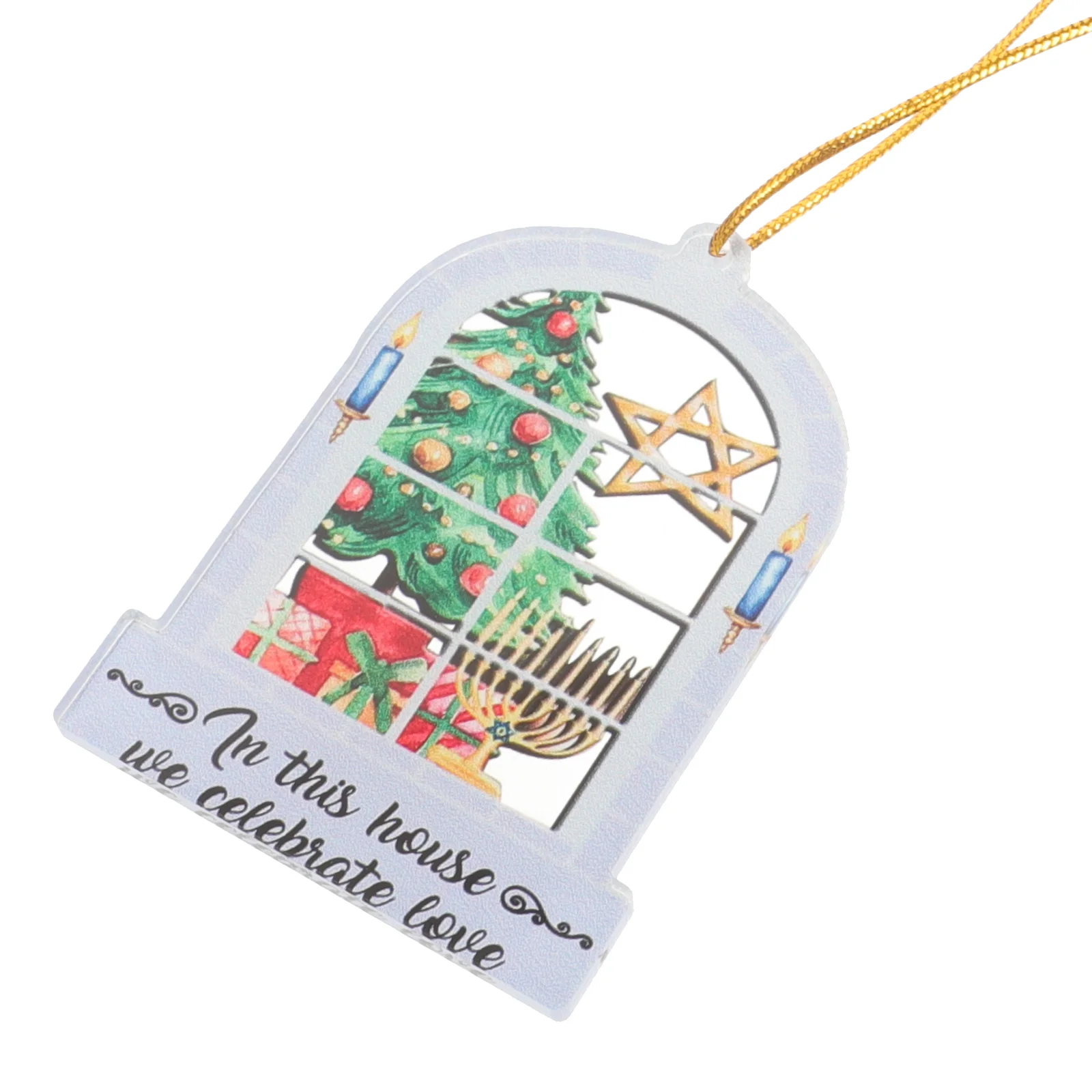 Outdoor Christmas Decorations Party Pendant Hanukkah Indoor Chanukah Acrylic Decors Accessories Hanging