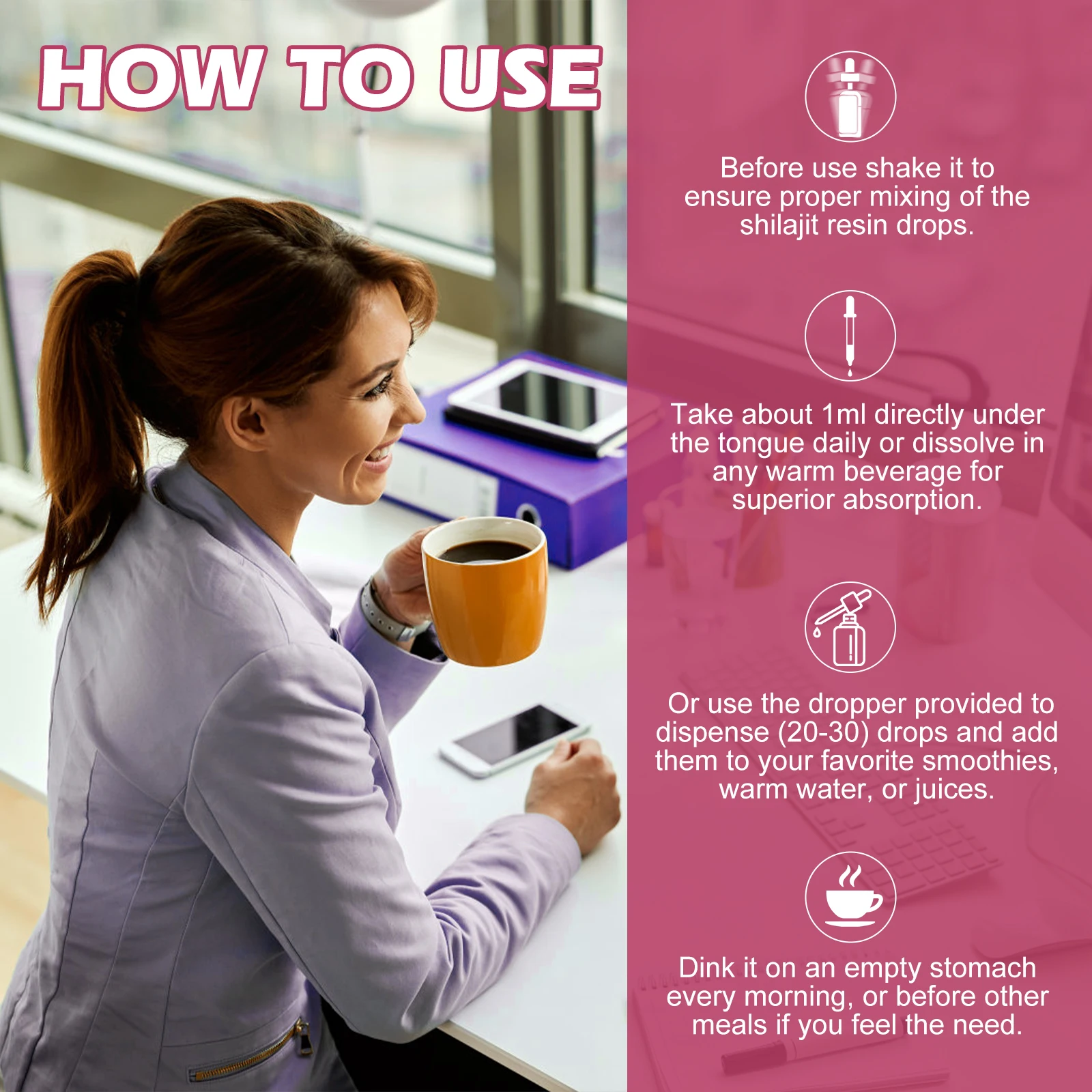 قطرات شيلاجيت الطبيعية BEWORTHS ، مشروب أصلي ، مكملات معدنية للصحة المناعية ، التمثيل الغذائي بشكل عام ، الصحة البدنية ،