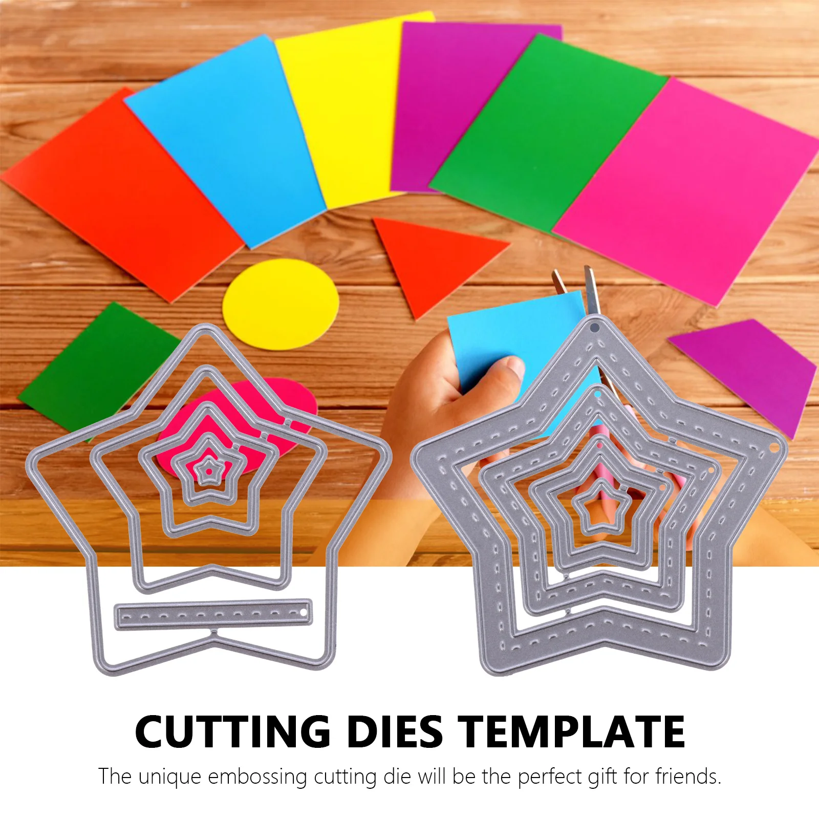 

Delicate Scrapbook Stars Layering Molds Diy Cards Making Stencils Paper Craft Cutting Dies Metallic Marker Pens