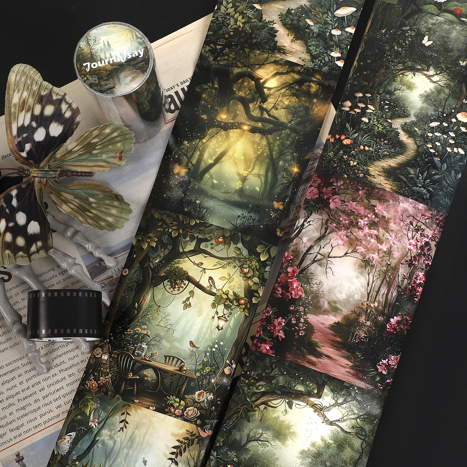 80mm * 200cm vintage fada floresta flor paisagem washi fita criativa diy diário material colagem scrapbook papelaria