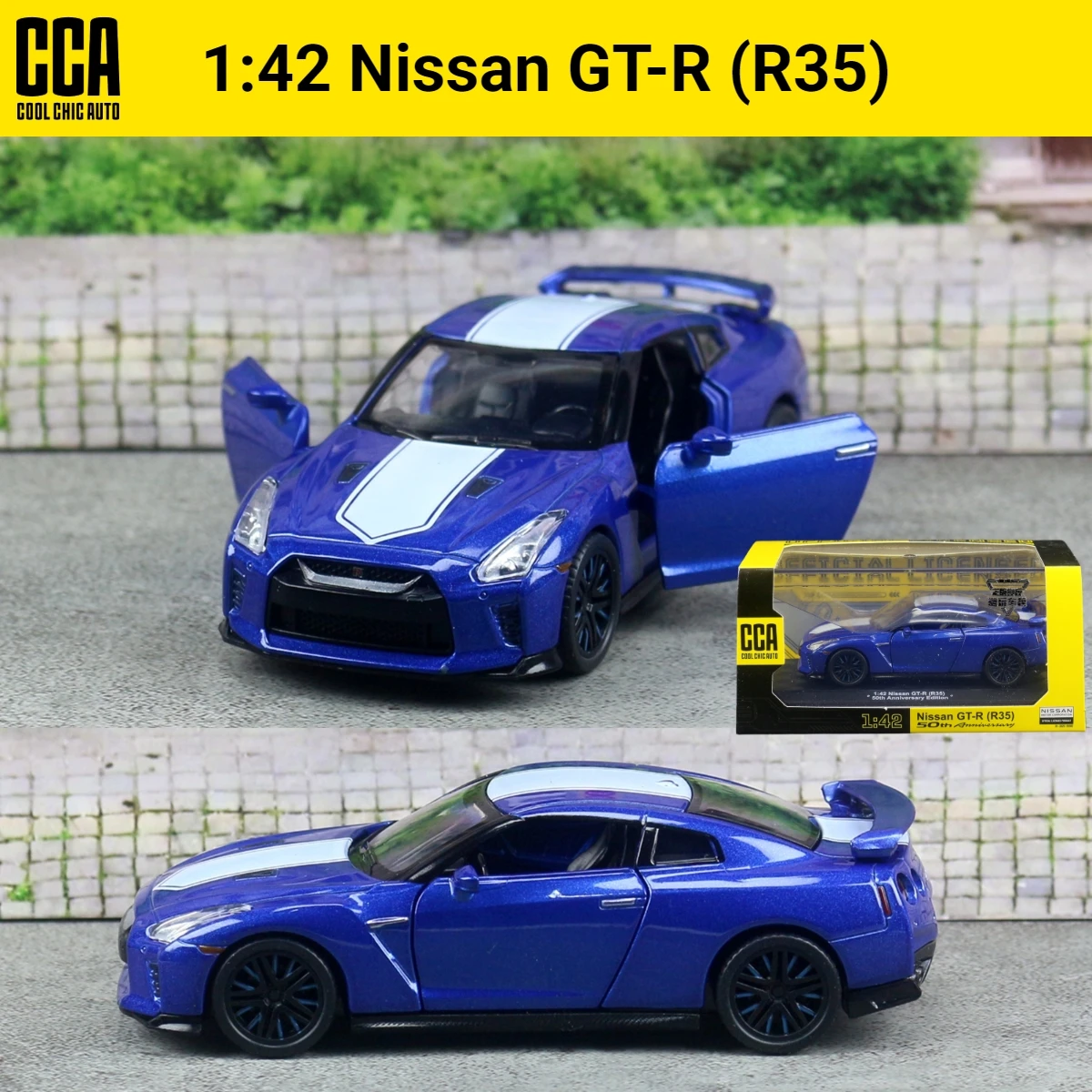 1/42 Nissan GT-R R35 Super Racing Toy Car Model CCA 1:43 Diecast