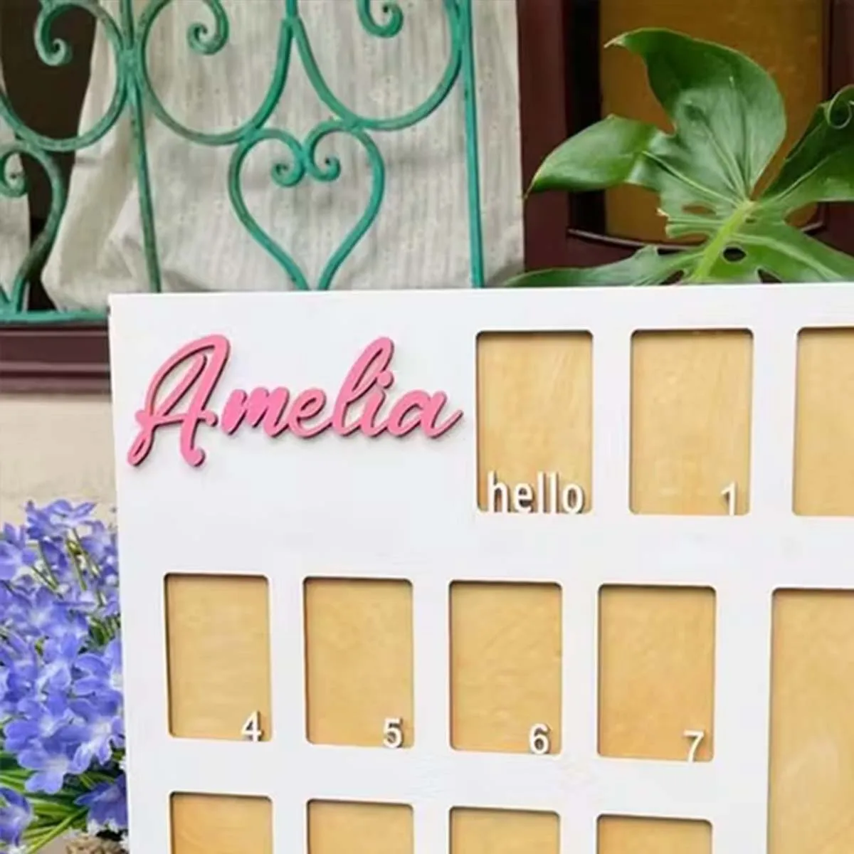 1Pc Custom Birth Photo Frame Board Wooden Sign,Party Home School Decor Plaque,Photo Props,DIY Paintable,Birthday Graduation Gift