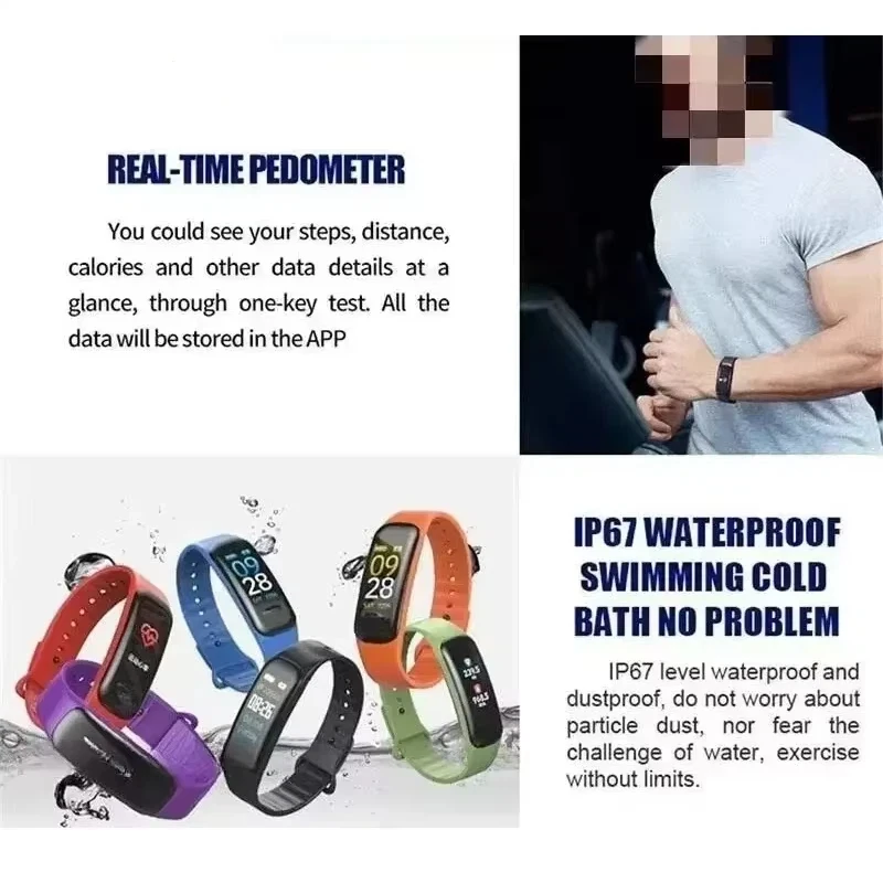 Smart Watch Men Women Gifts Bluetooth Step Counting Fitness Tracker Heart Rate Blood Pressure Sports Bracelet Smart Band
