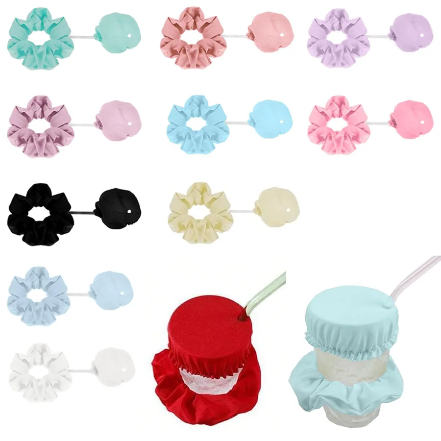 

Drink Cover Scrunchie, Anti Spike Drink Covers - Drink Protector Scrunchie for Women - Fits Most Cups & Glasses, Reusable
