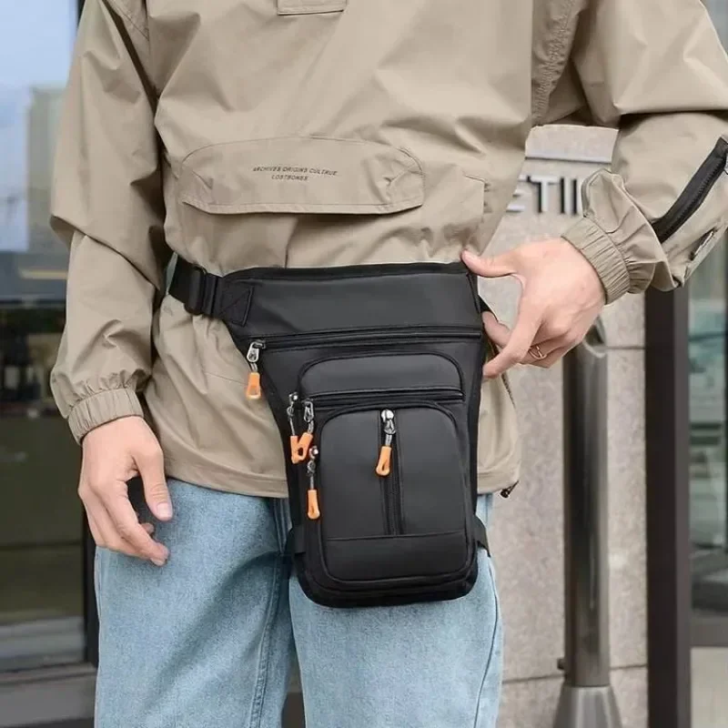 Bolsa de cintura caída para motocicleta, cinturón para muslo, cadera, impermeable, táctica, para viaje, celular/teléfono móvil, riñonera