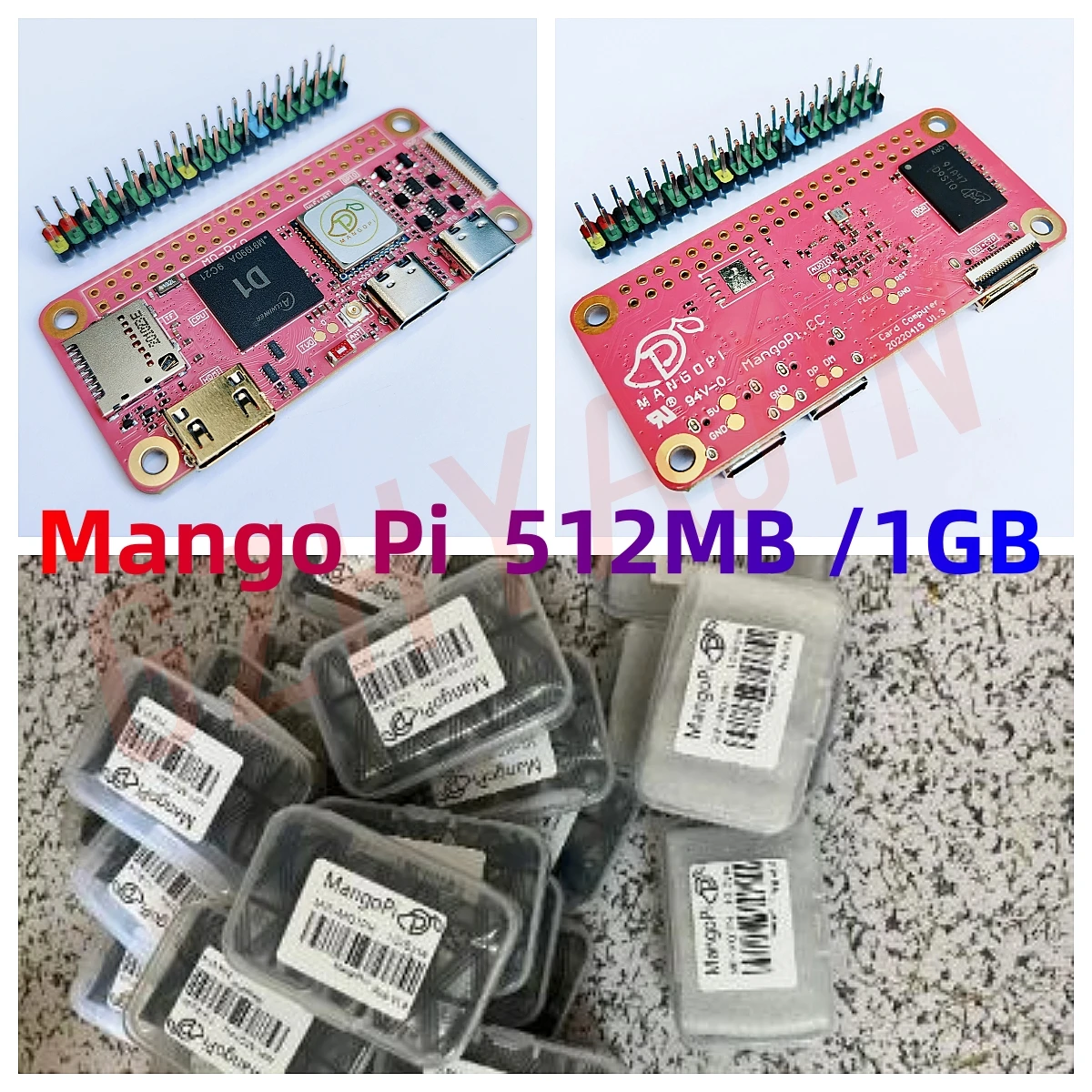 New Mango Pi MangoPi MQ-Pro D1 Demo Board RISC-V SBC 512MB /1GB RAM with WiFi/BT Sakura Pink V1.4