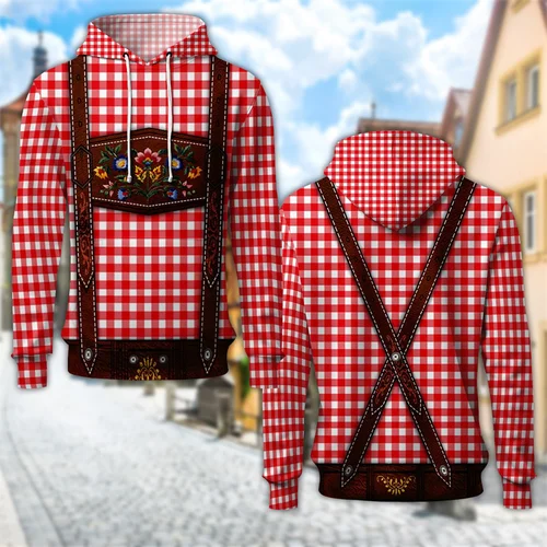 Imagen 2 del producto Sudadera con capucha con estampado 3D de MunichOktoberfest alemán para hombre, sudaderas con capucha de moda gráfica de Oktoberfest, ropa de Cosplay para hombre