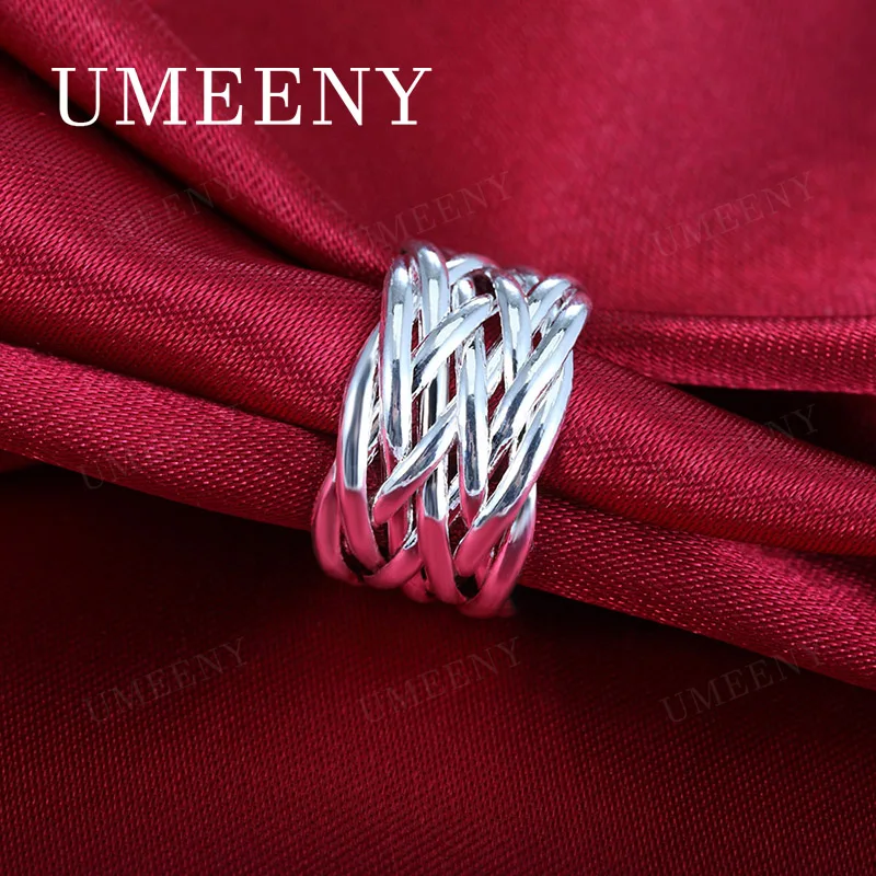 Fashion 925 sterling silver open ended exquisite braided rings for men and women gift party temperament wedding