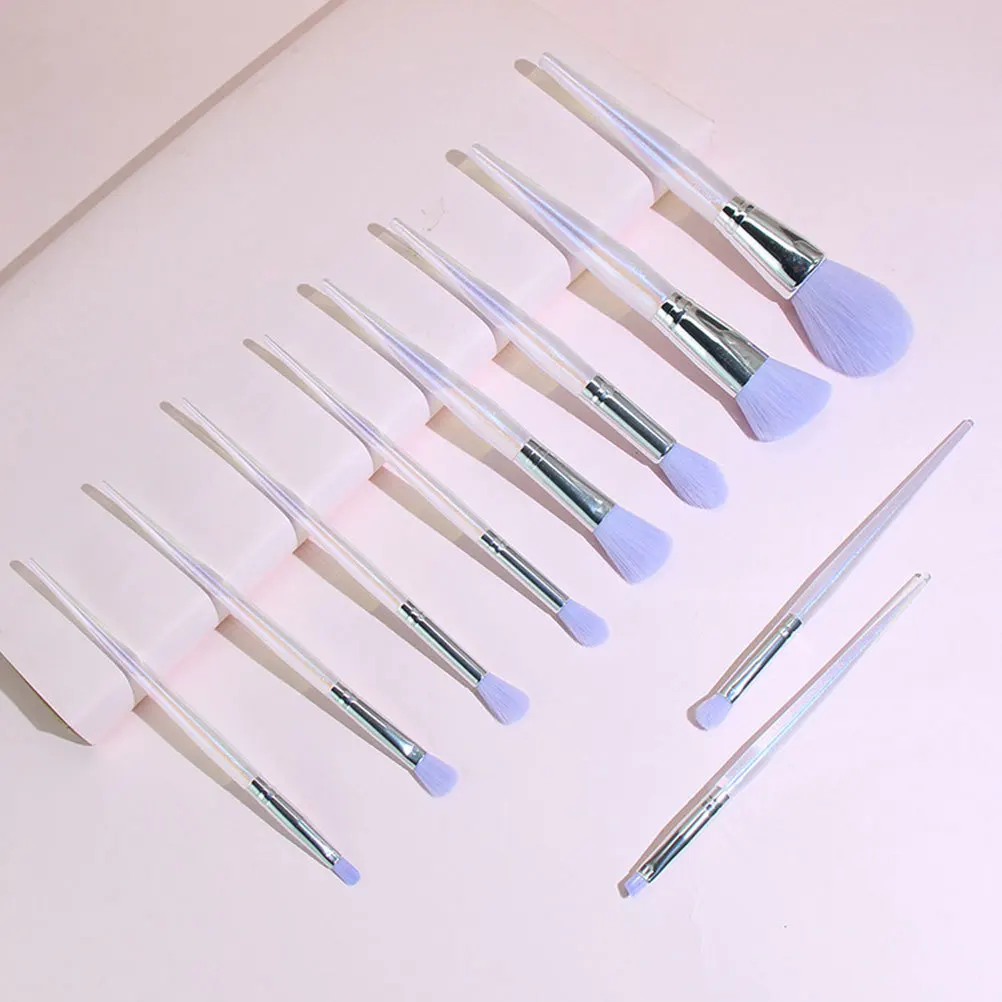 10 قطعة مجموعة فرش مكياج الجمشت المهنية المحمولة أدوات تجميل الوجه لينة مسحوق أحمر الخدود عينيه مستحضرات التجميل لوازم للنساء #3