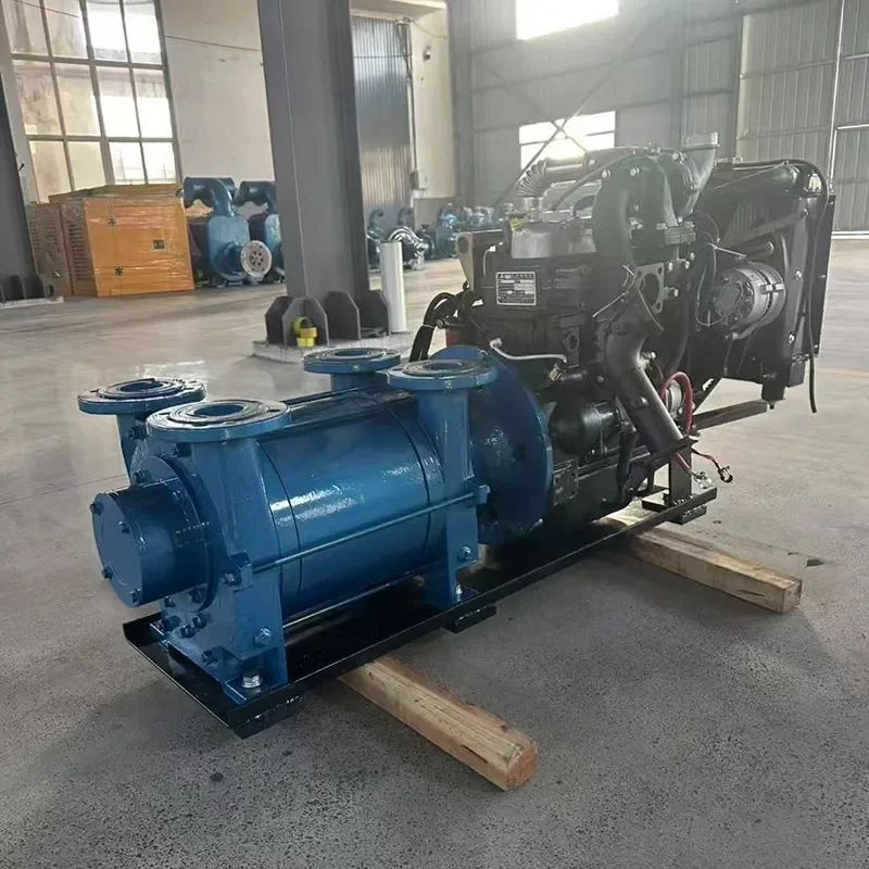 2026 hot sale Industrial 2BEC40 engine vacuum suction pump, integrated powered water ring gear vacuum pump set 7.1