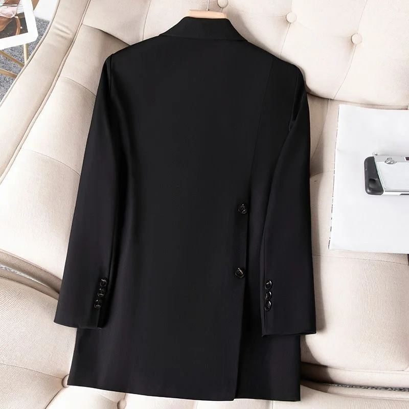 Spring Autumn Women Blazer Pure Colour Long Sleeve Solid Casual Ladies Jacket Coat Fashion Split Outerwear