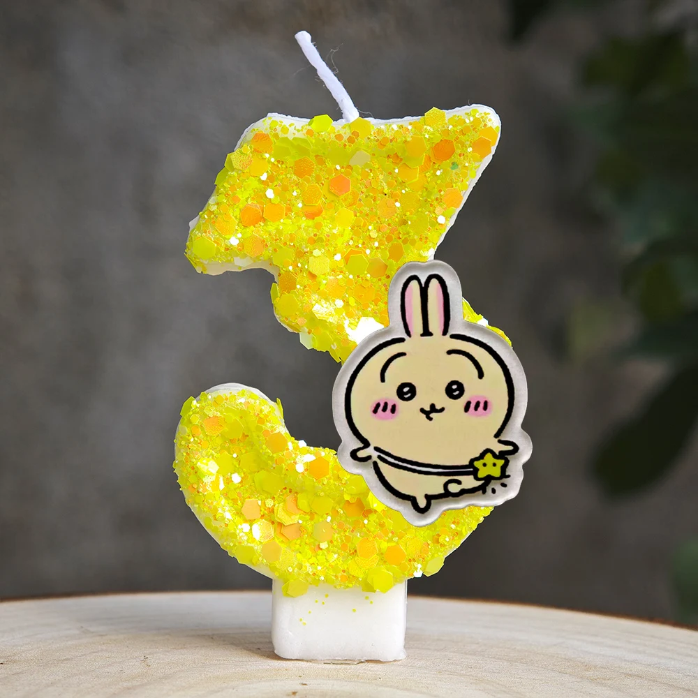 Chiikawa Hachiware Usagi Birthday Candles Cute Cartoon Cake Topper Decoration Kids Birthday Party Supplie Baby Shower Cake Decor view 5