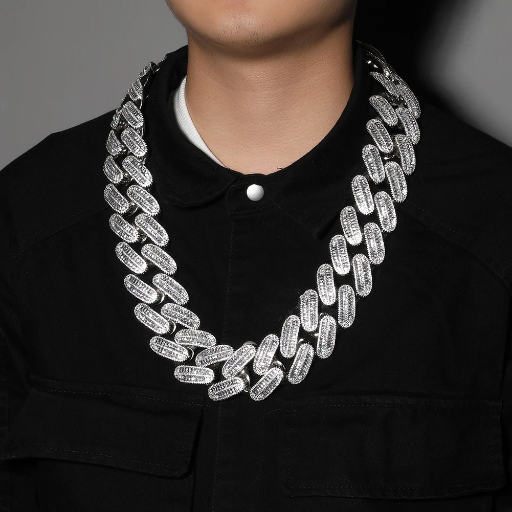 UWIN Heavy Miami Kuba rantai kalung 40mm Iced Out Baguettecz Pave pengaturan kubik Zircon Kalung untuk Rapper Hip Hop perhiasan