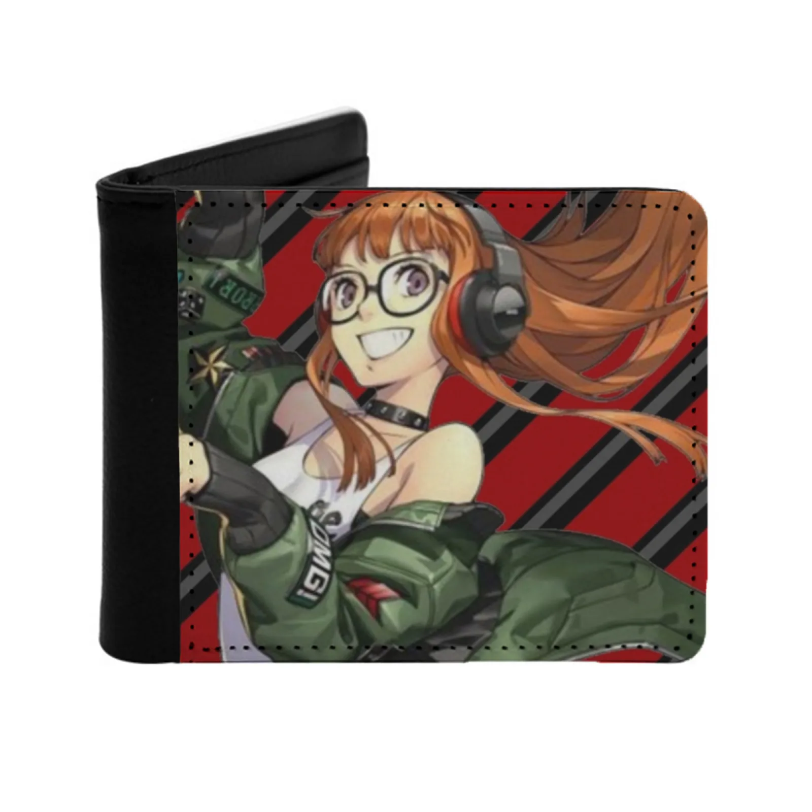 Persona 5 Futaba Sakura New Men's Wallet Short Fashion Pu Leather Wallet Multi Card Wallet Persona 5 Persona 5 Protagonist