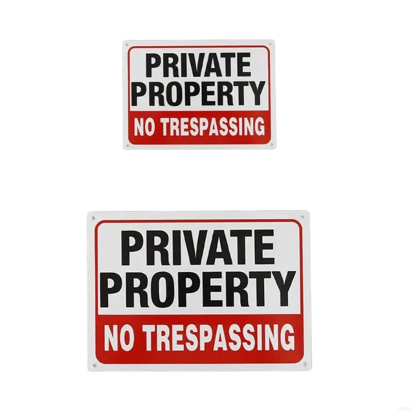 54HD 5 Pack High Visibilities No Trespassing Yard Sign Aluminum Metal Plaques for Home and Outdoor Use on Property Protective