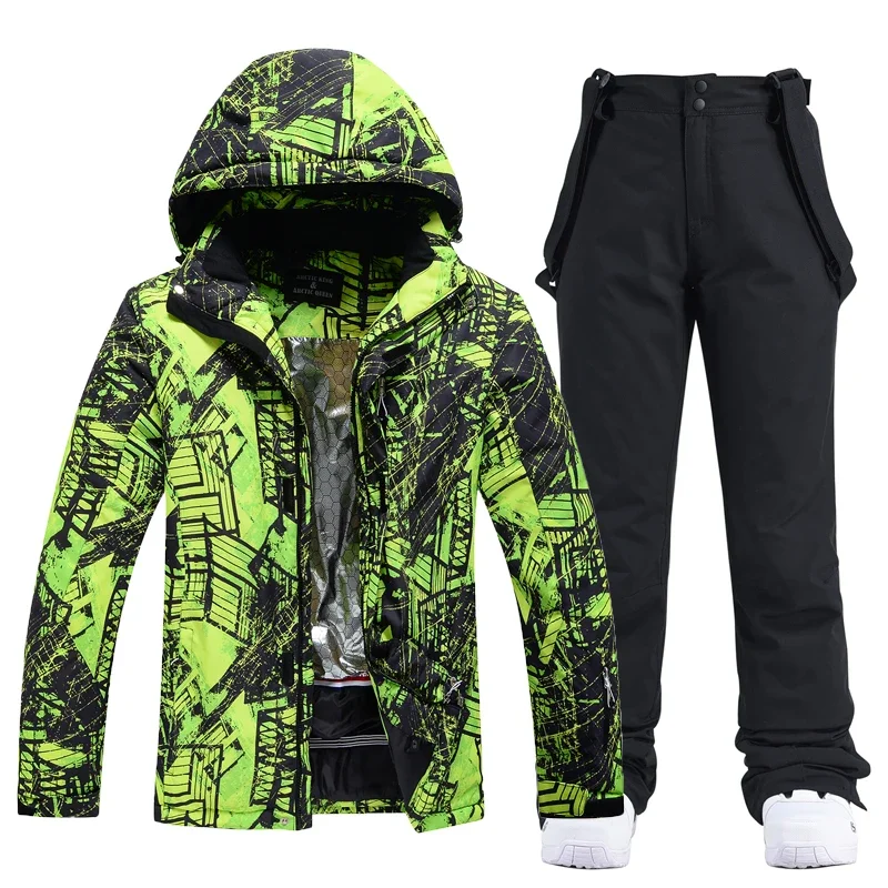 

New Ski Suit Men Winter Snowsuits Warm Windproof Waterproof Outdoor Sports Ski Jackets And Pants SetSkiing Snowboarding Suit