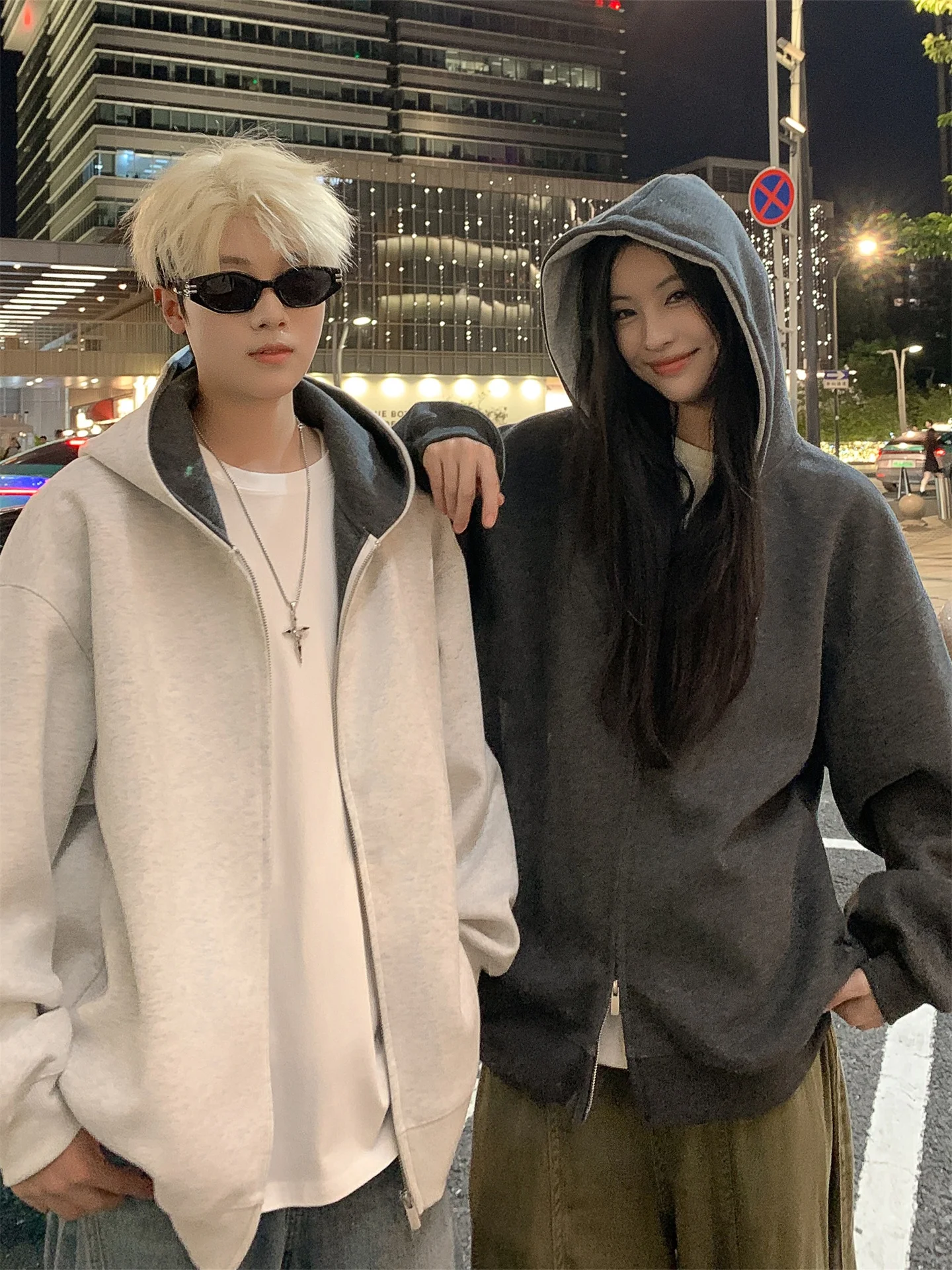 

Мужская повседневная толстовка-кардиган с капюшоном, свободного кроя, из плотной ткани, спортивная, для пар, модная, брендовая, в стиле колор-блок