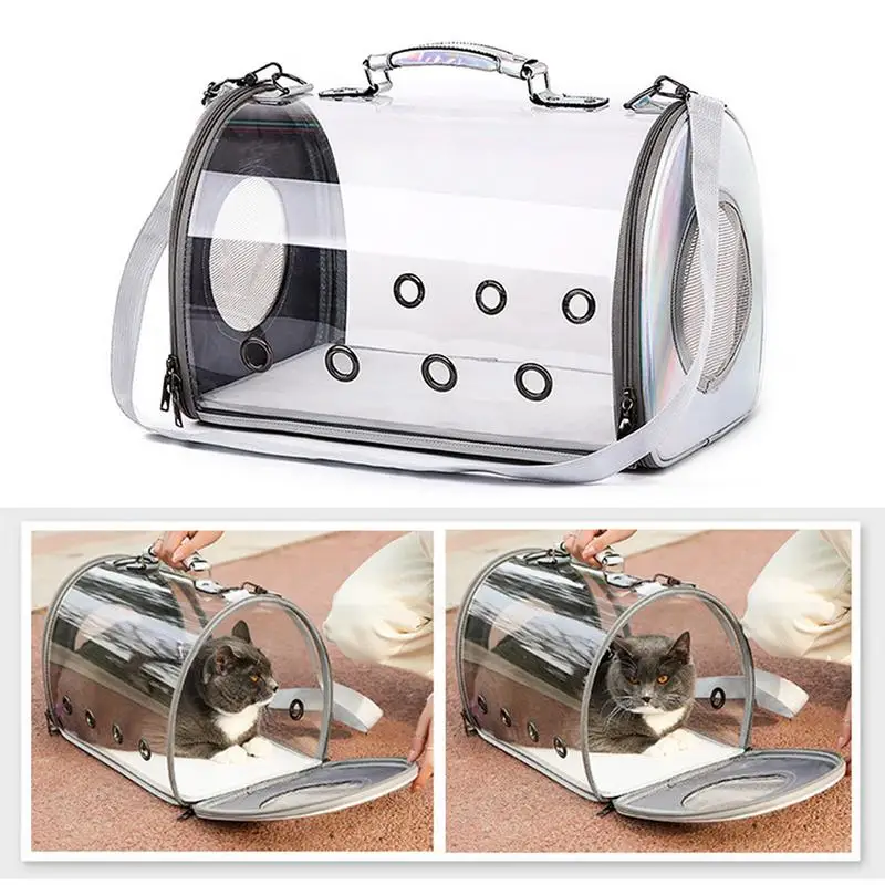 Pet Shoulder Bag Cat Carrier Outdoor Travel Breathable Handbag Puppy Kitten Capsule Transparent Portable Shoulder Strap Bag