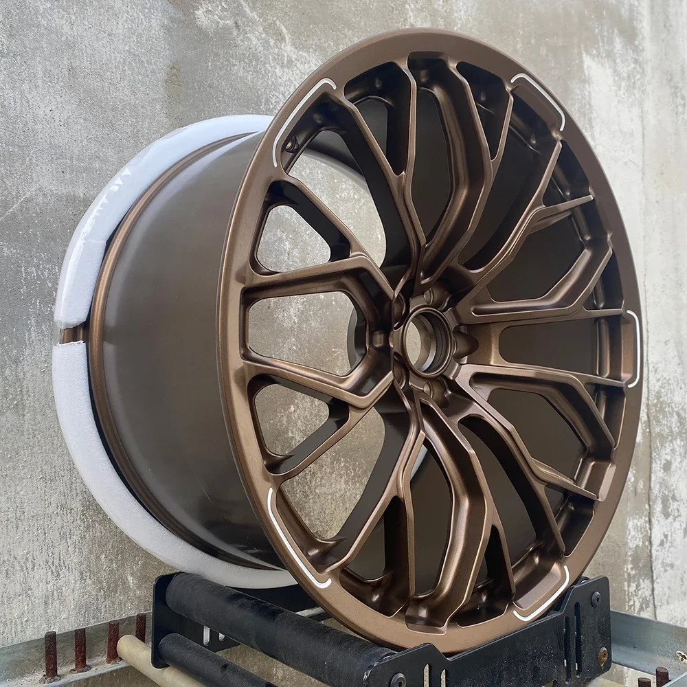 High Quality Customized Forging Wheel Hubs 17-24 Inch 1 Piece Car Rim Matte Bronze Forged Alloy Wheel 21 5x112 for Benz Audi Bmw