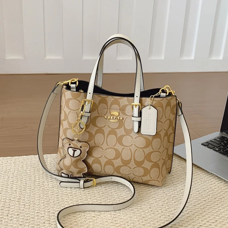 

Women Chic Minimalist Paris Style Messenger Bag Vintage Leather Letter Logo Shoulder Handbag