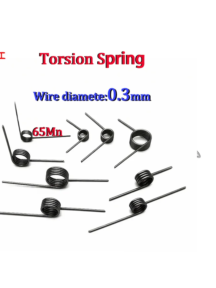 10 Pieces Wire Diameter 0.3mm 65Mn Steel V-Shaped Helical Torsion Spring Angle 60 90 120 180 Degrees Custom Metal Springs