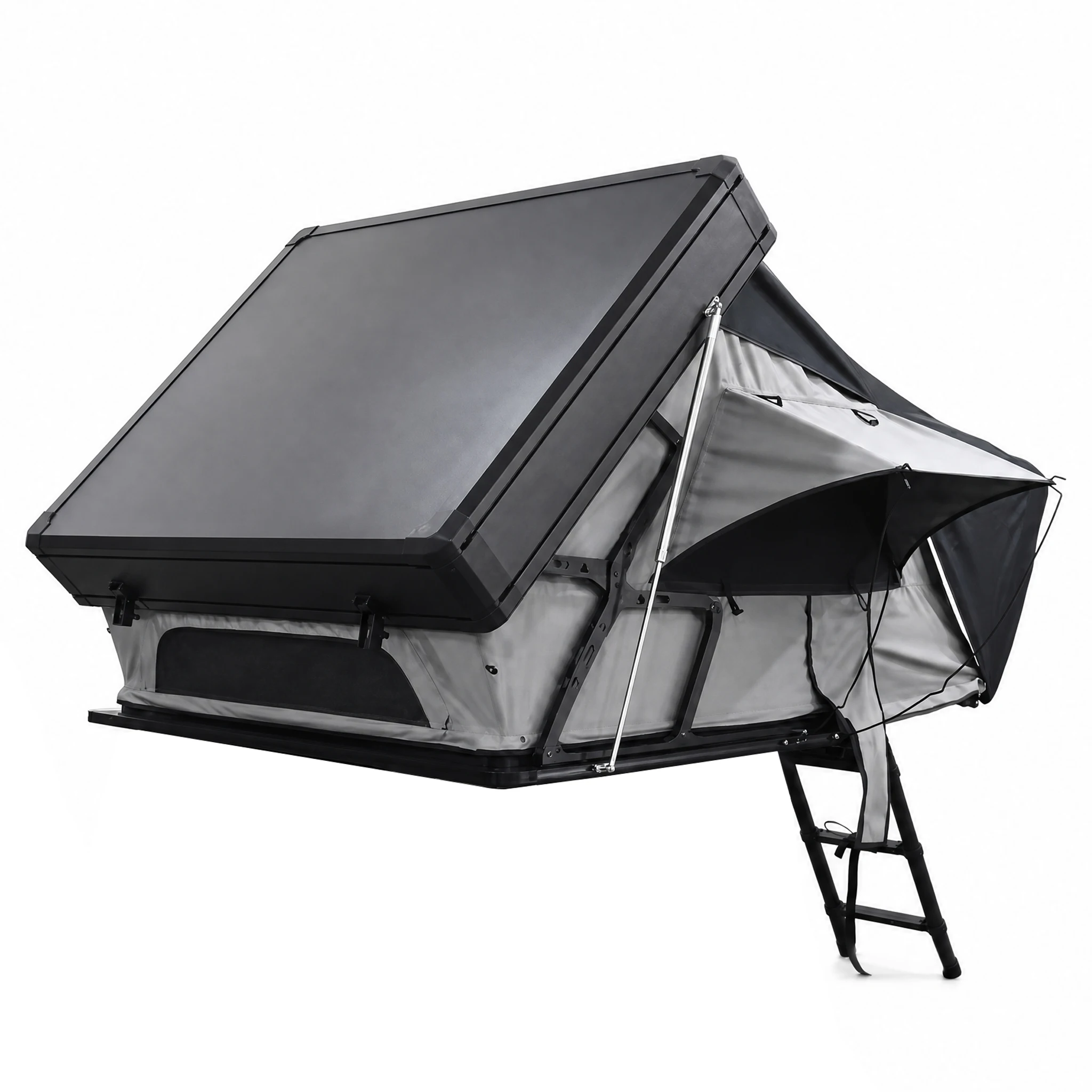 Camouflage Layer Hard Shell Roof Top Tent 3-4 Person 4 Season Aluminum Waterproof Quick Automatic Opening LED Light 5cm