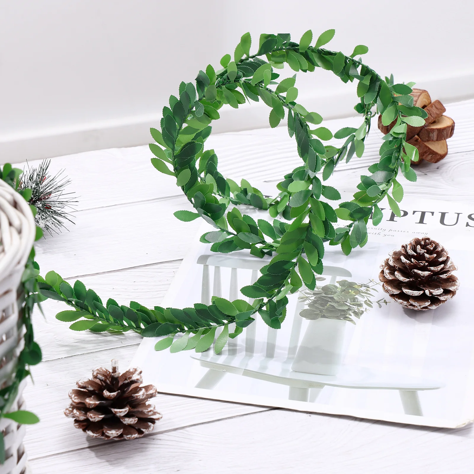 

Fake Foliage Vine Artificial Greenery Garland Headbands Leaf Wire Faux Vines Leaves