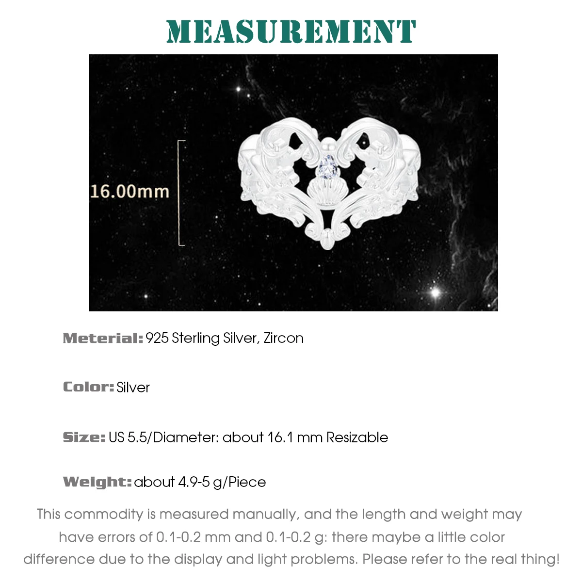 F.I.N.S Original S925 Sterling Silver Ring Luxury Baroque Style Cubic Zirconia Scallop Pendant Hollowed Heart Finger Jewelry