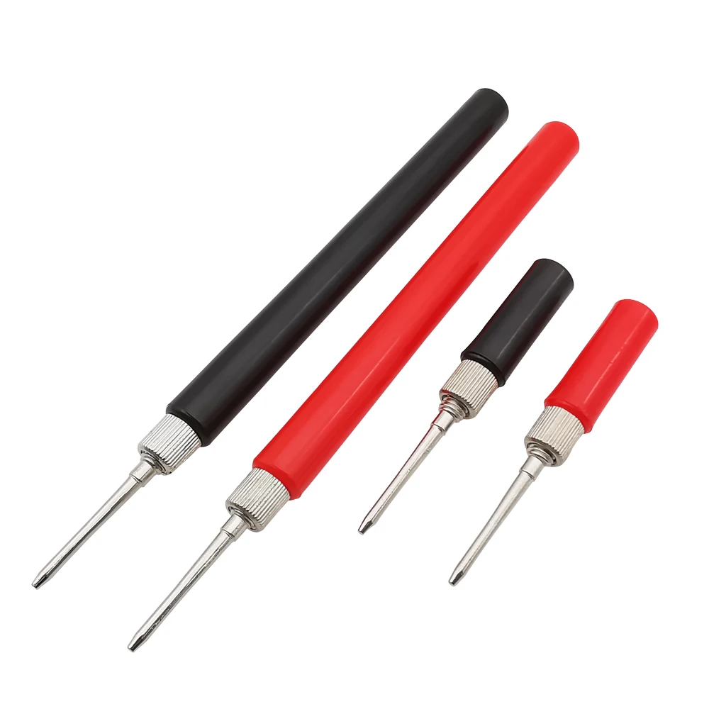 2mm Insulated Plug Pin Test Probe 2mm Spring Test Probe Tips Handle Wire Connector For Multimeter Test Leads Long / Short