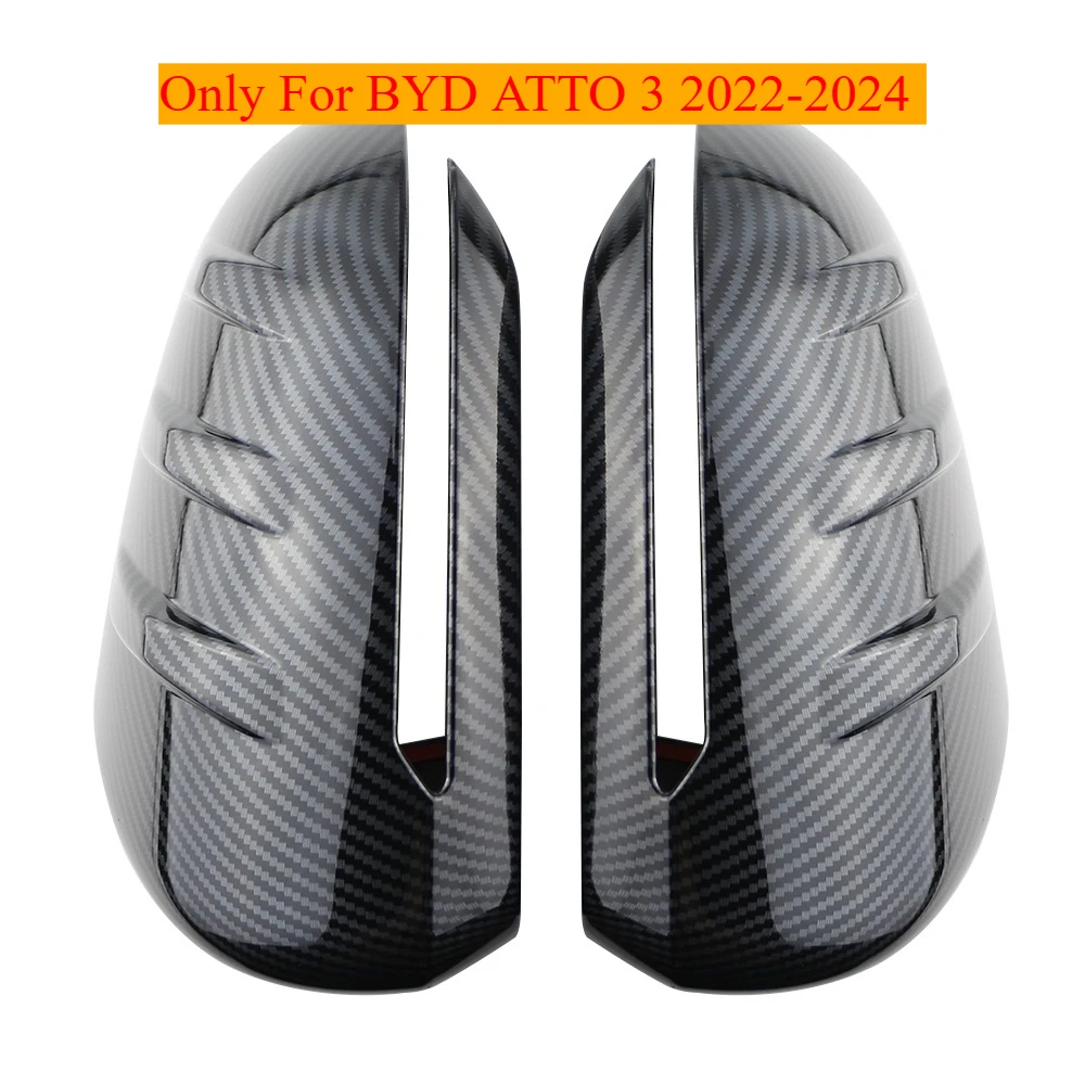 مرآة الرؤية الخلفية غطاء الزخرفية الكسوة ل BYD ATTO 3 ATTO3 2022 2023 2024 مرآة الرؤية الخلفية يغطي ملصق 2 قطعة/المجموعة ملصقات السيارات