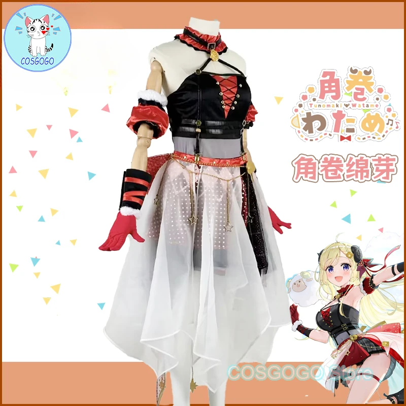 COSGOGO Hololive Vtuber Tsunomaki Watame Cosplay Costume Watamelon Halloween Outfits Women Clothing Dress New 2023