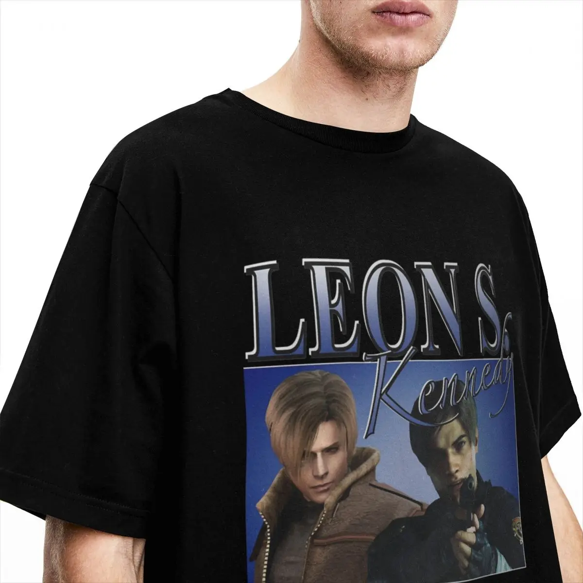 Awesome Leon Survival Horror Video Game Kennedy T-Shirt Men Women's Crew Neck Cotton Bootleg Short Sleeve New Arrival Clothes