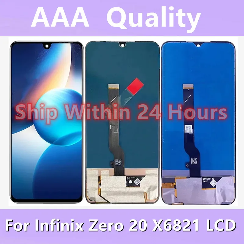 New Tested AMOLED / TFT  6.7  For Infinix Zero 20 X6821 LCD Display Touch Screen Digitizer Assembly Replacement / With Frame