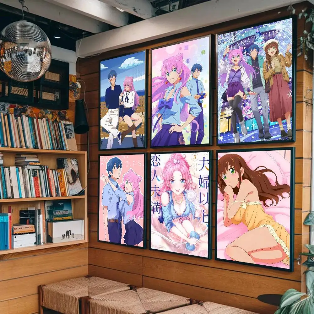 Más que una pareja casada pero no amantes carteles de Anime sala de estar Bar cafetería lienzo de calidad Estilo Vintage pintura de cómics arte H