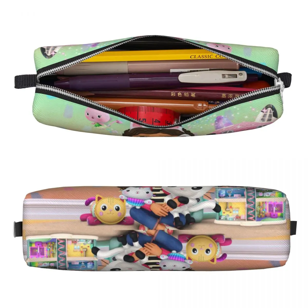 Gabby Dollhouse Pencil Case Cute Cartoon Pencilcases Pen Holder for Girl Boy Big Capacity Bags School Supplies Zipper Stationery