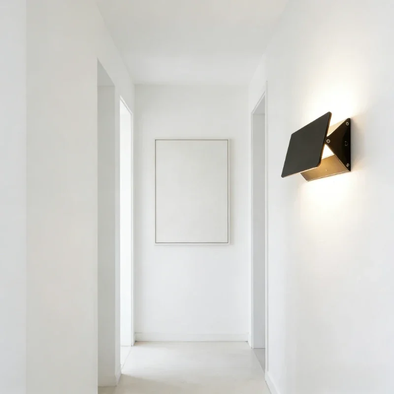 Square Adjustable Angle Minimalist LED Aluminum Wall Lamp for Indoor Balconies Corridors Living Rooms Bedrooms Wall Light