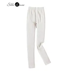 2022 Women's Fashion Autumn Winter New Silk Warm Pants High Elastic 5.4%Mulberry Silk Bottomed Pants Slim Autumn Pants