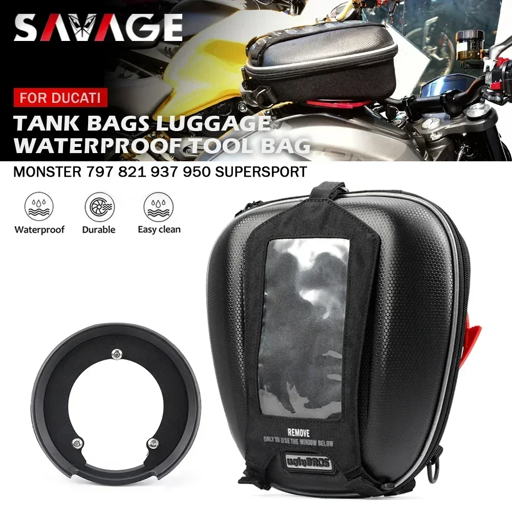 

Tank Bag Tanklock For DUCATI Monster 950 937 821 797 SuperSport 939/S 848/EVO 1098 1198 Motorcycle Waterproof Luggage Suitcase